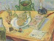 Vincent Van Gogh Still life:Drawing Board,Pipe,Onions and Sealing-Wax (nn04) USA oil painting artist